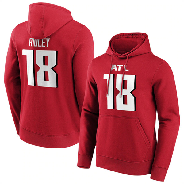 Men's Atlanta Falcons #18 Calvin Ridley Red Hoodie